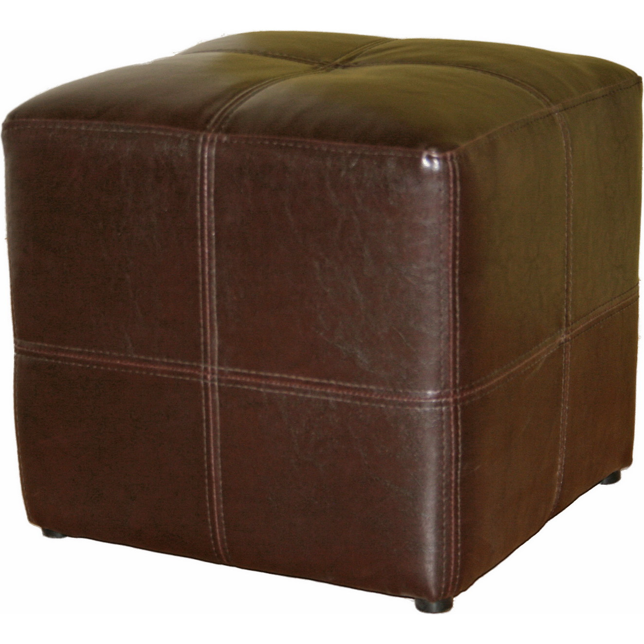 Nox Ottoman in Dark Brown Bonded Leather by Baxton Studio